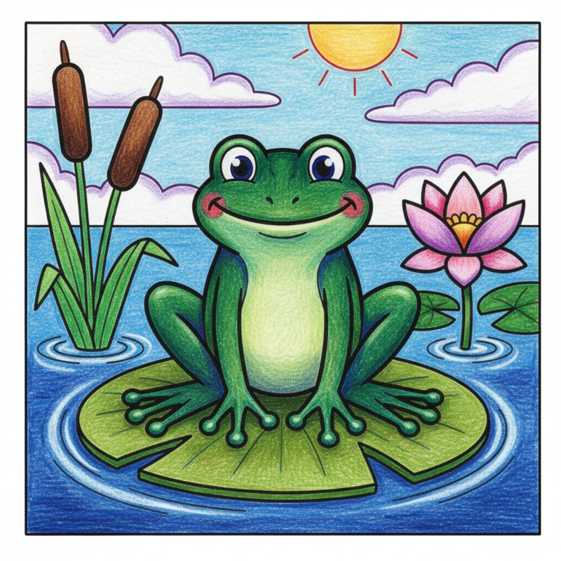 Bold and Easy Frog Coloring Pages