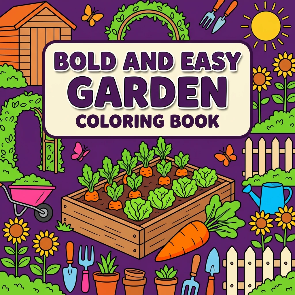 Bold and Easy Garden Coloring Pages