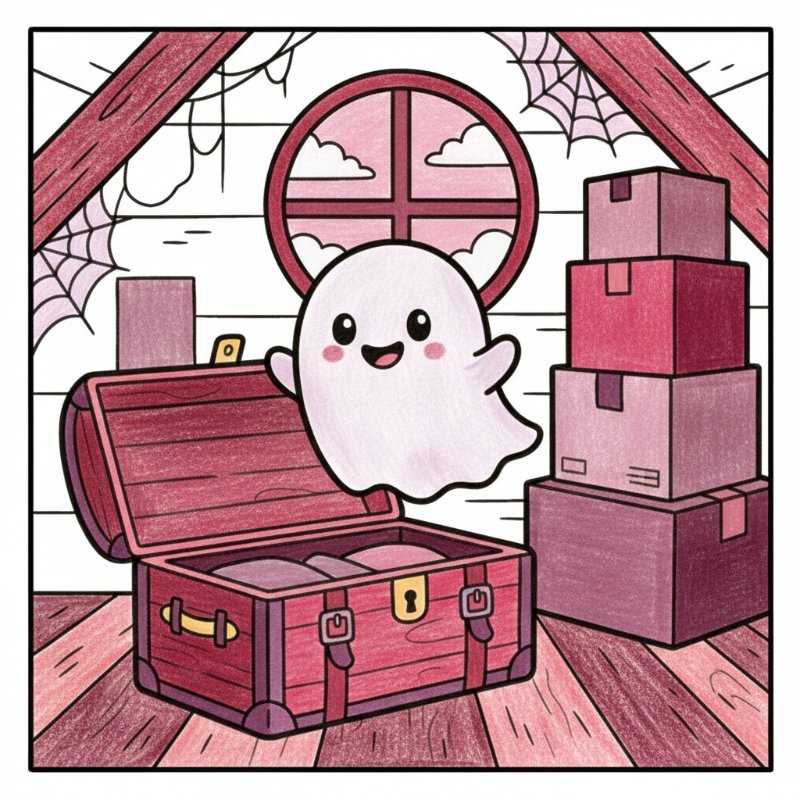 Bold and Easy Ghost Coloring Pages