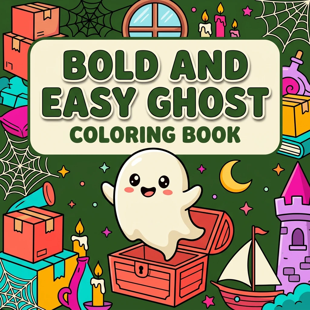 Bold and Easy Ghost Coloring Pages