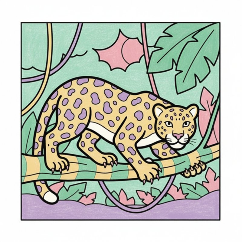 Bold and Easy Jungle Animal Coloring Pages