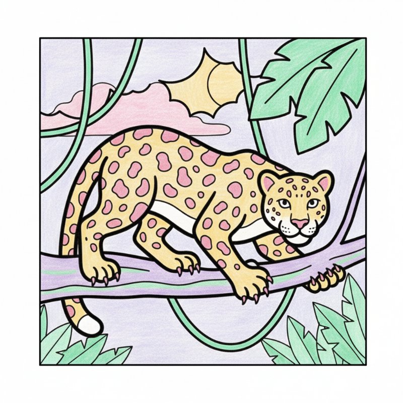 Bold and Easy Jungle Animal Coloring Pages