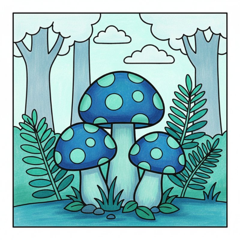 Bold and Easy Mushroom Coloring Pages