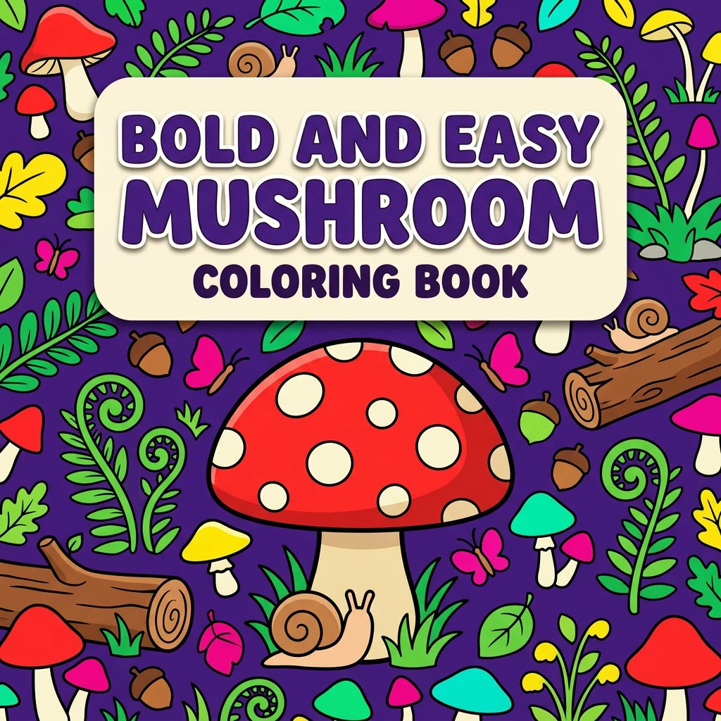 Bold and Easy Mushroom Coloring Pages