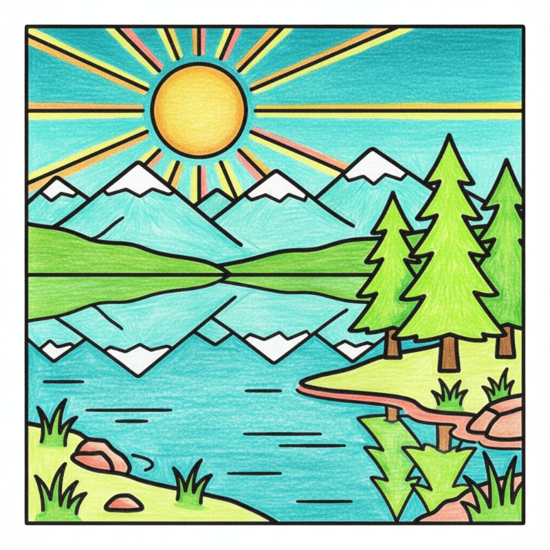 Bold and Easy Nature Coloring Pages