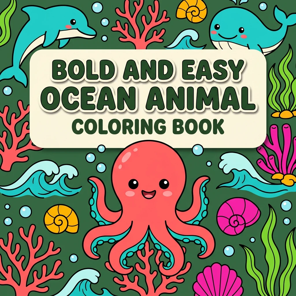 Bold and Easy Ocean Animal Coloring Pages
