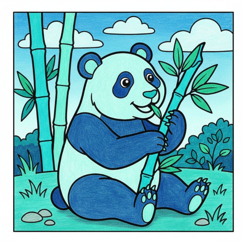 Bold and Easy Panda Coloring Pages