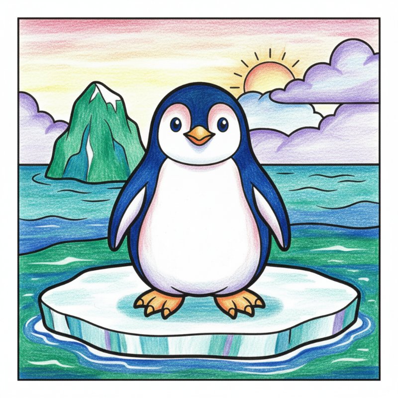 Bold and Easy Penguin Coloring Pages