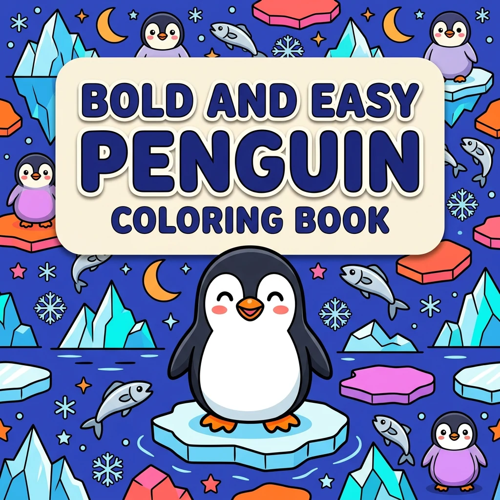 Bold and Easy Penguin Coloring Pages