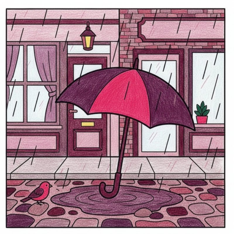 Bold and Easy Rainy Day Coloring Pages