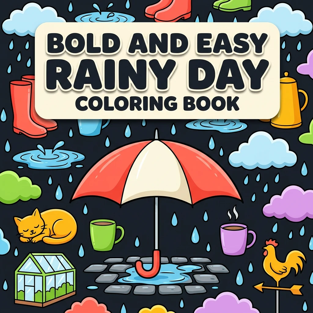 Bold and Easy Rainy Day Coloring Pages