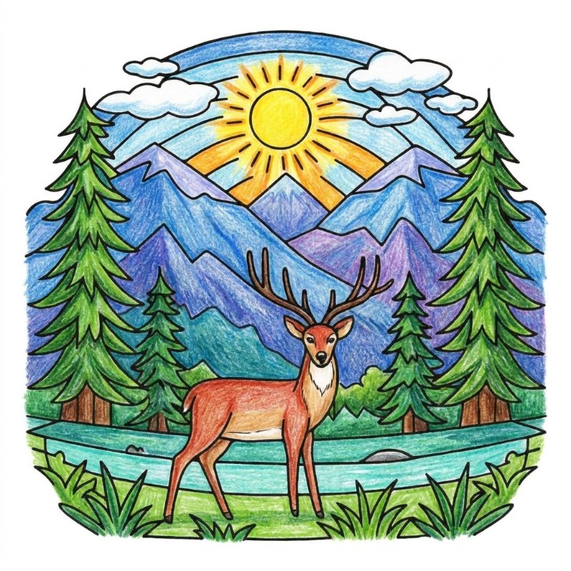 Bold and Easy Simple Nature Adult Coloring Book - Vol 1