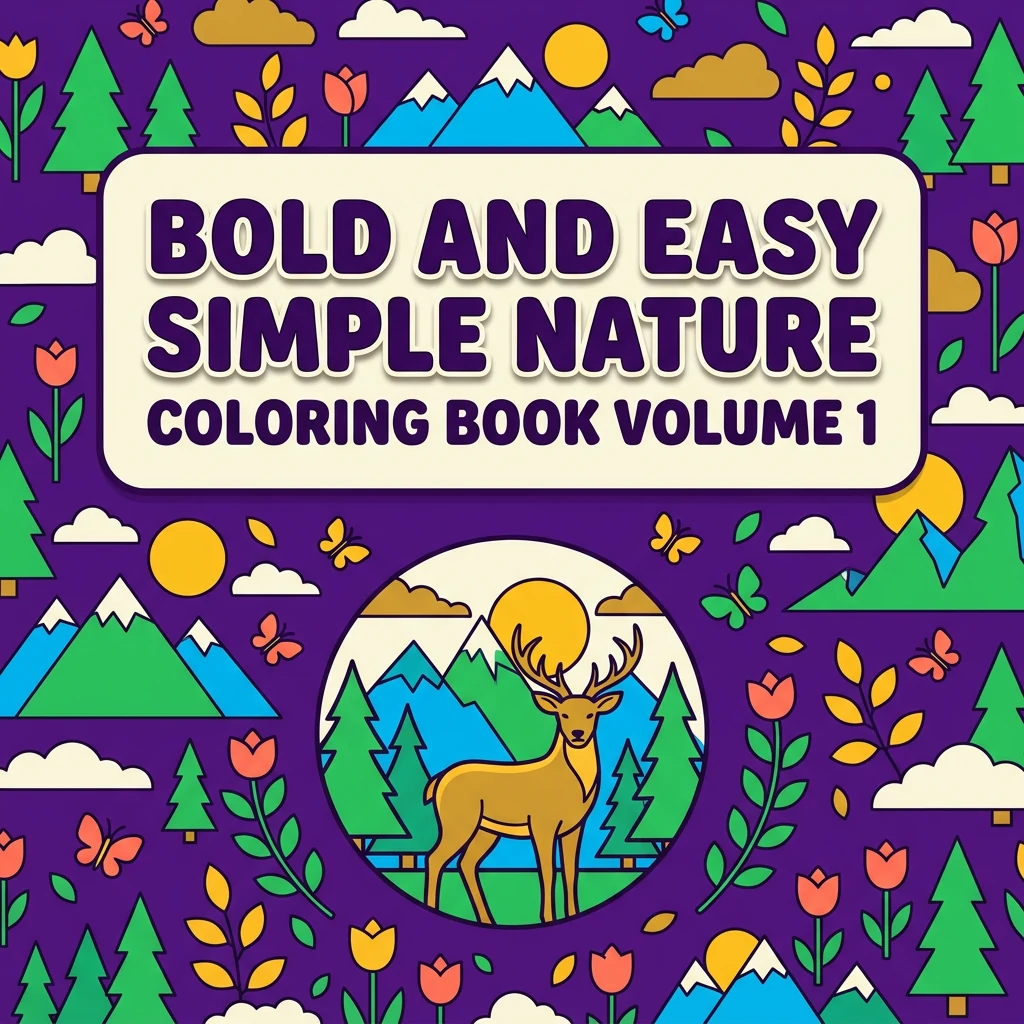 Bold and Easy Simple Nature Adult Coloring Book - Vol 1
