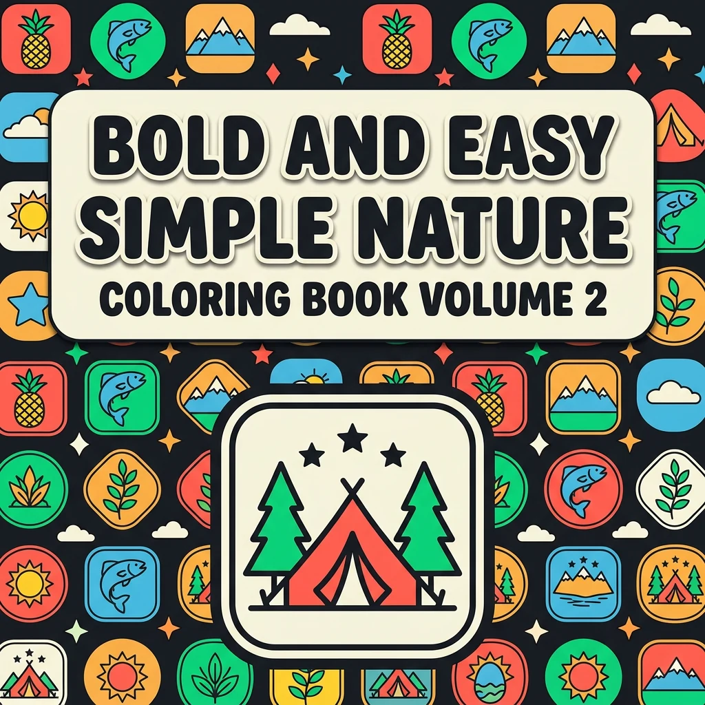 Bold and Easy Simple Nature Adult Coloring Book - Vol 2