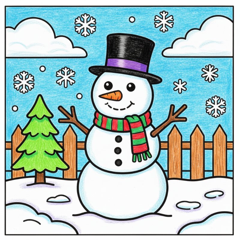 Bold and Easy Snowman Coloring Pages