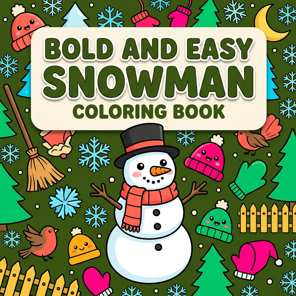 Bold and Easy Snowman Coloring Pages