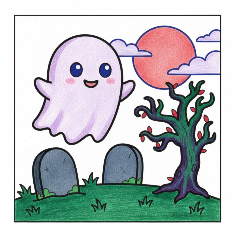Bold and Easy Spooky Cute Coloring Pages