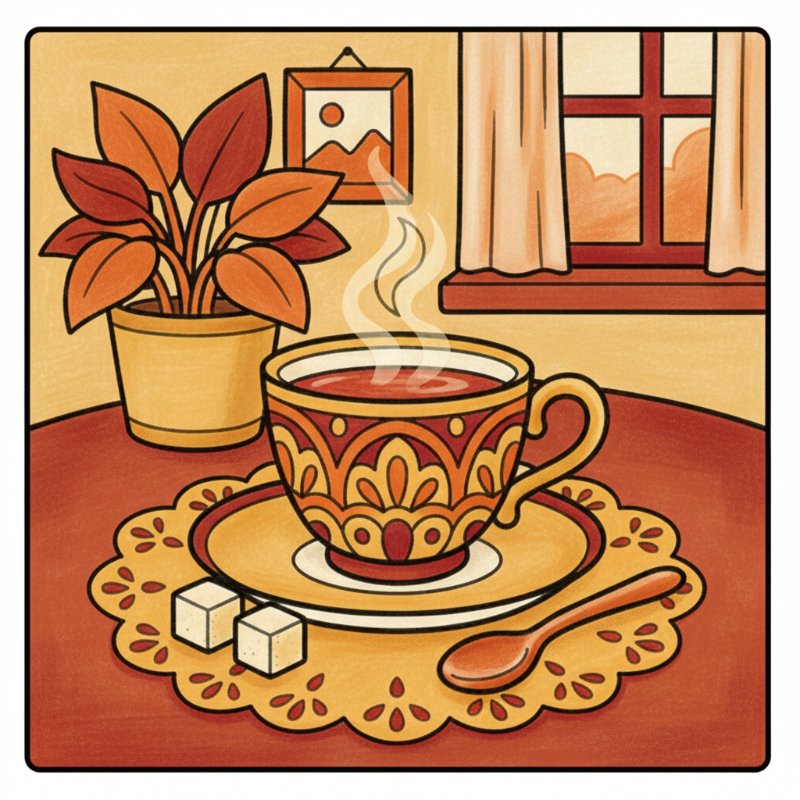 Bold and Easy Tea Cup Coloring Pages