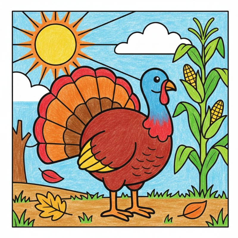 Bold and Easy Thanksgiving Coloring Pages