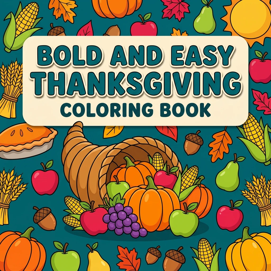 Bold and Easy Thanksgiving Coloring Pages