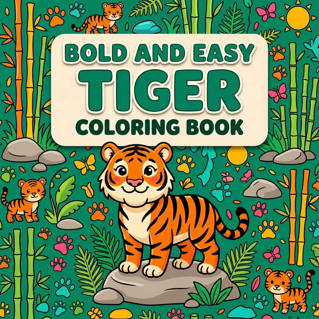 Bold and Easy Tiger Coloring Pages