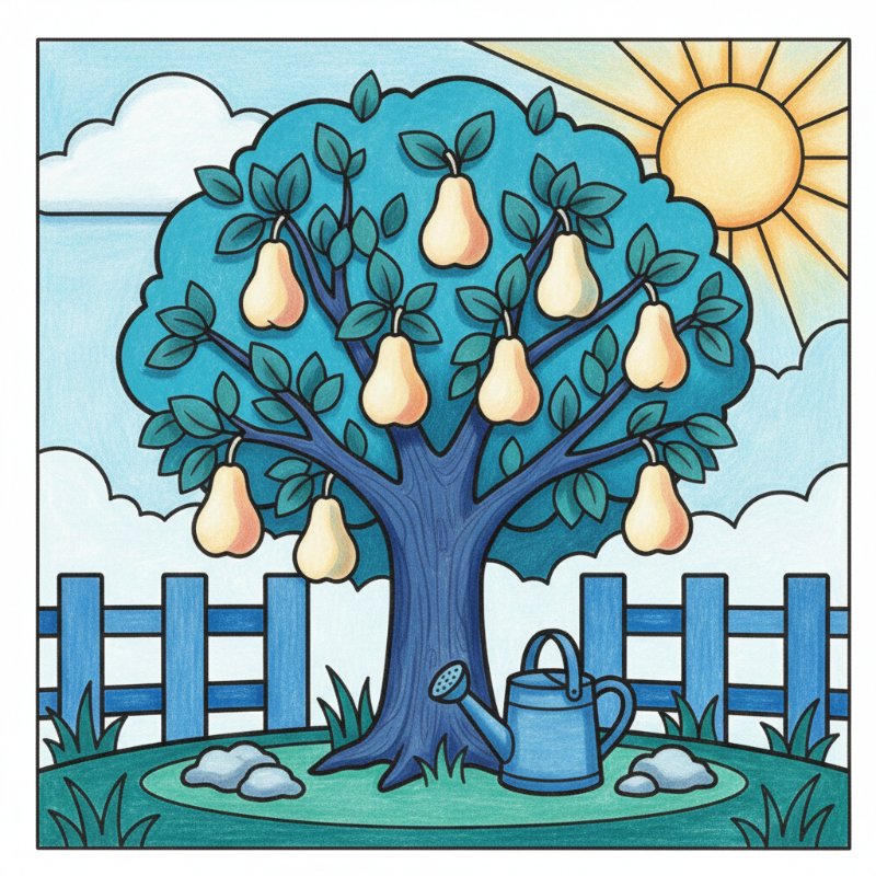 Bold and Easy Tree Coloring Pages