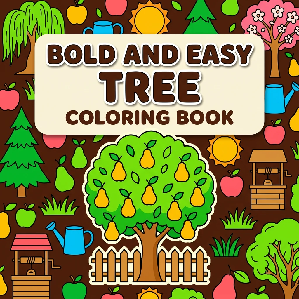 Bold and Easy Tree Coloring Pages