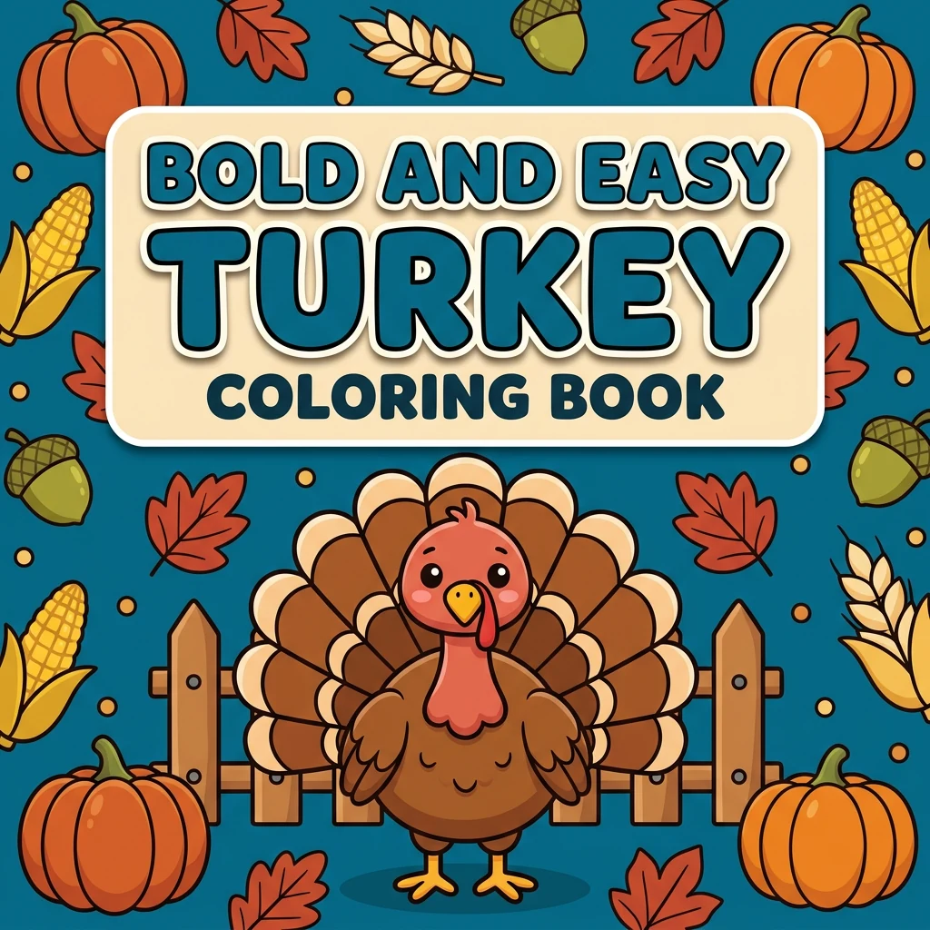 Bold and Easy Turkey Coloring Pages
