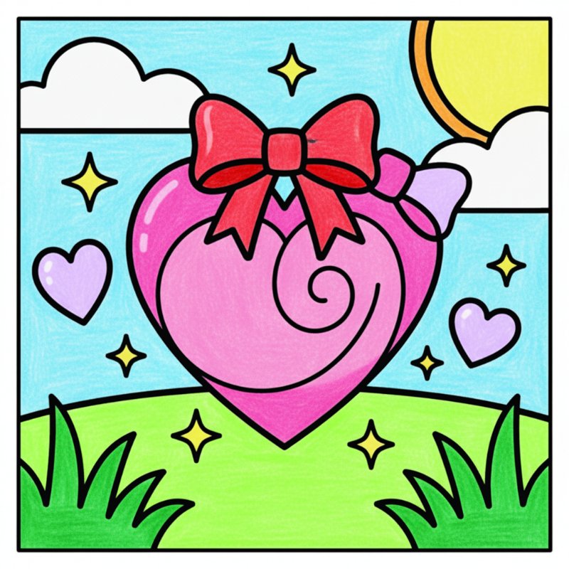 Bold and Easy Valentine Heart Coloring Pages