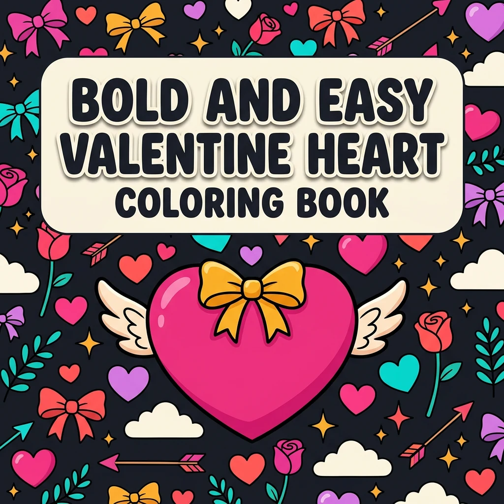 Bold and Easy Valentine Heart Coloring Pages