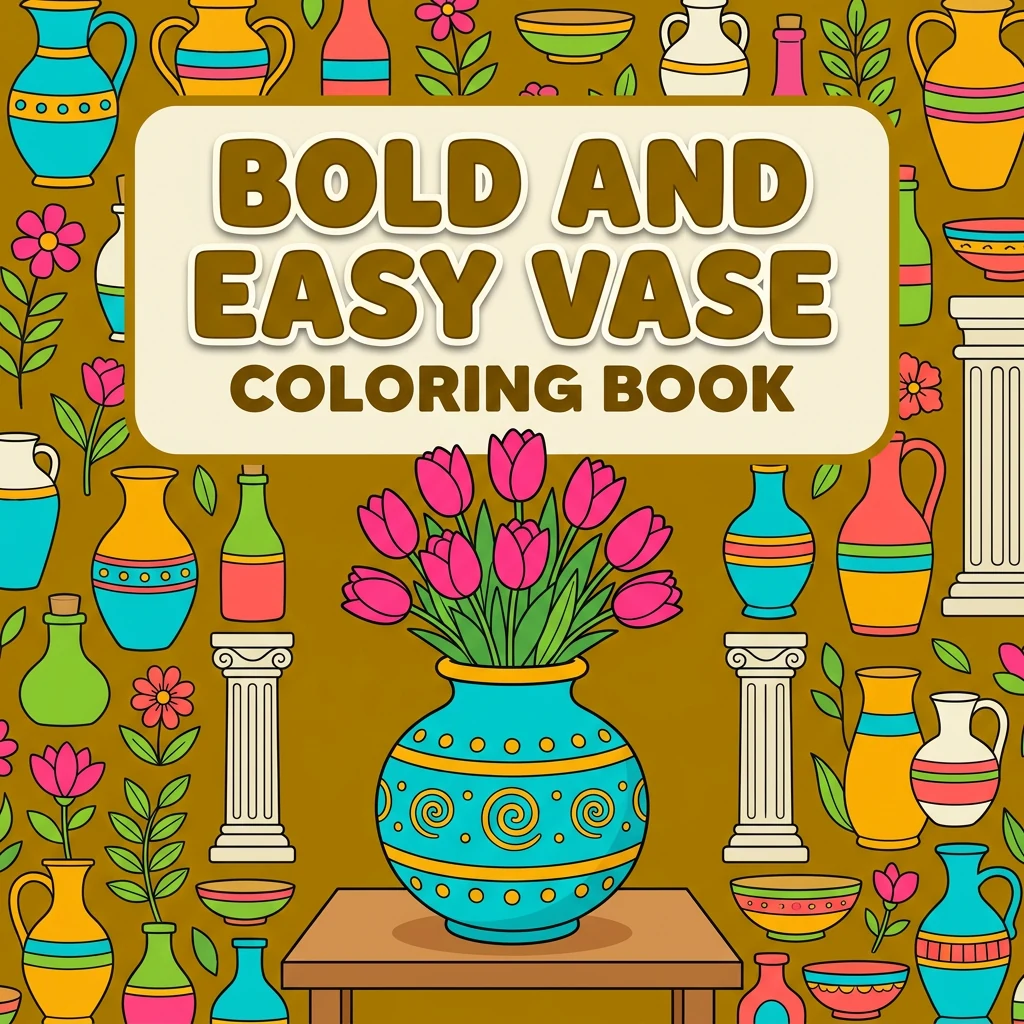 Bold and Easy Vase Coloring Pages