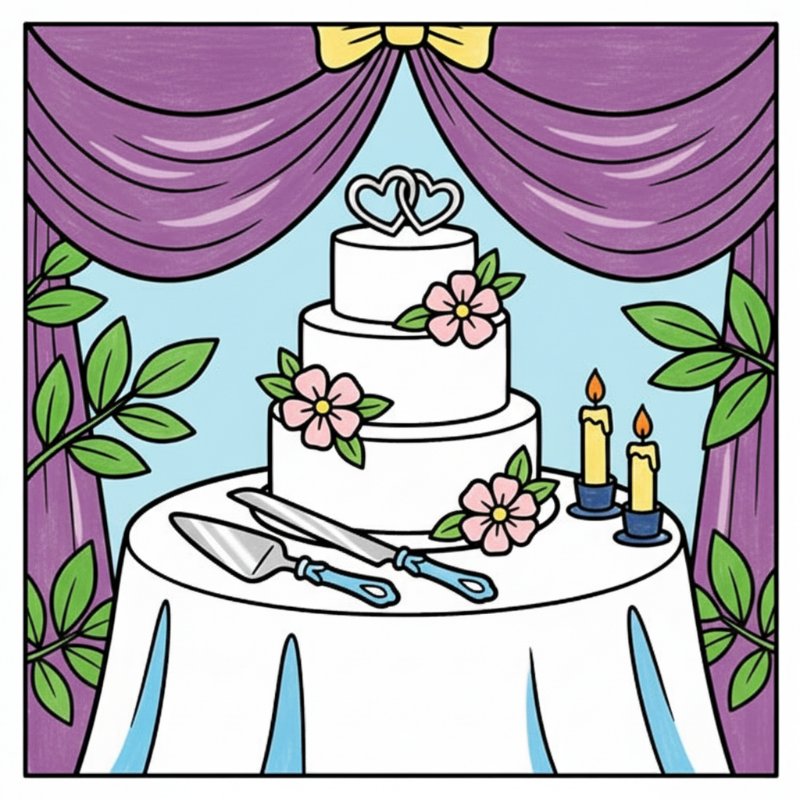 Bold and Easy Wedding Coloring Pages