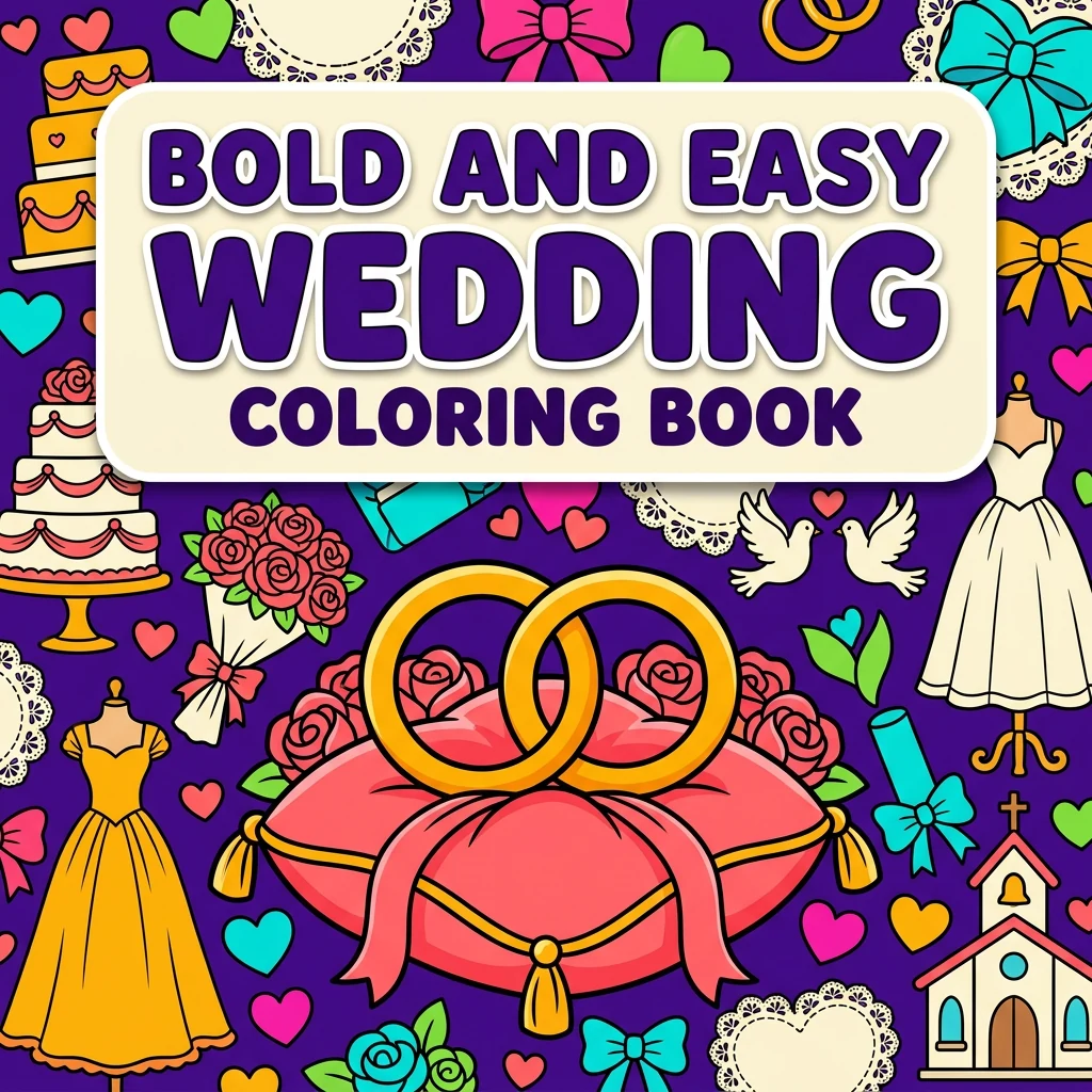 Bold and Easy Wedding Coloring Pages
