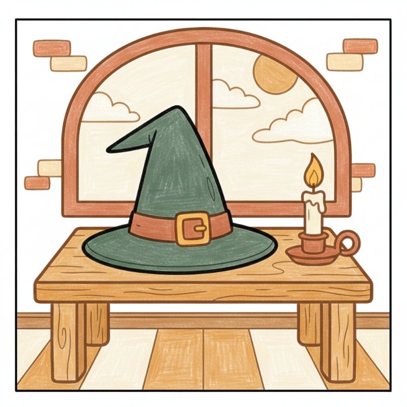 Bold and Easy Witch Hat Coloring Pages