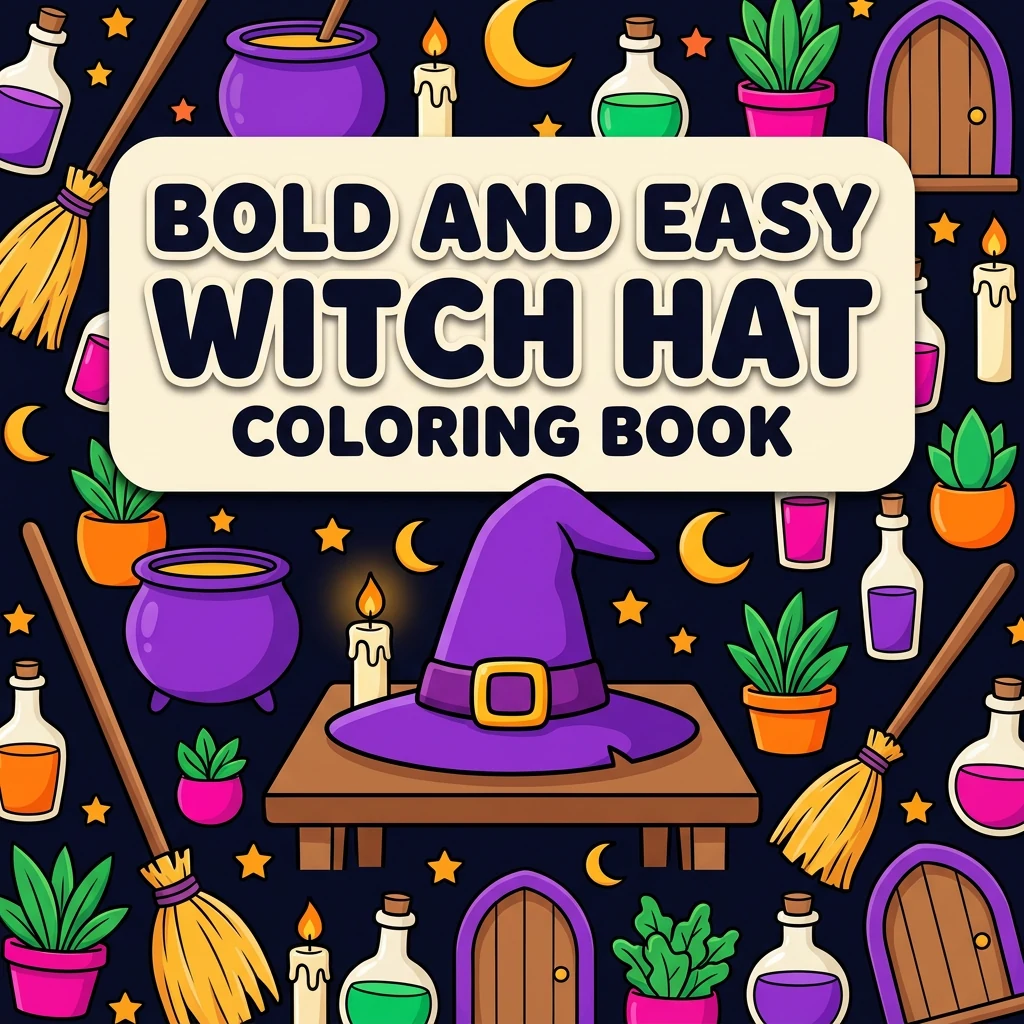 Bold and Easy Witch Hat Coloring Pages