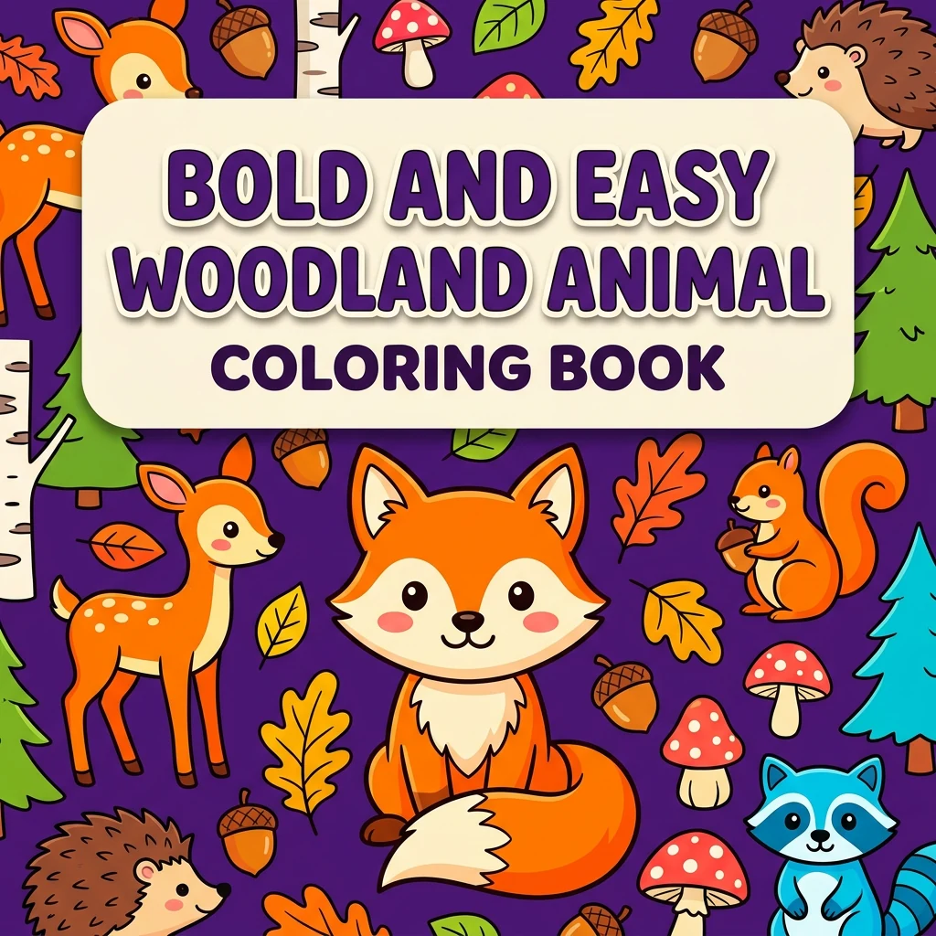 Bold and Easy Woodland Animal Coloring Pages