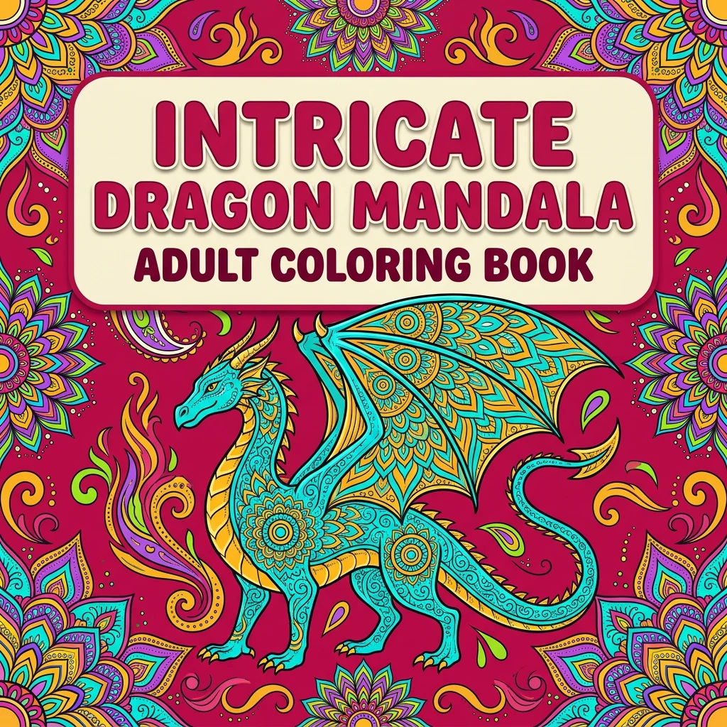 Intricate Dragon Mandala Coloring Pages