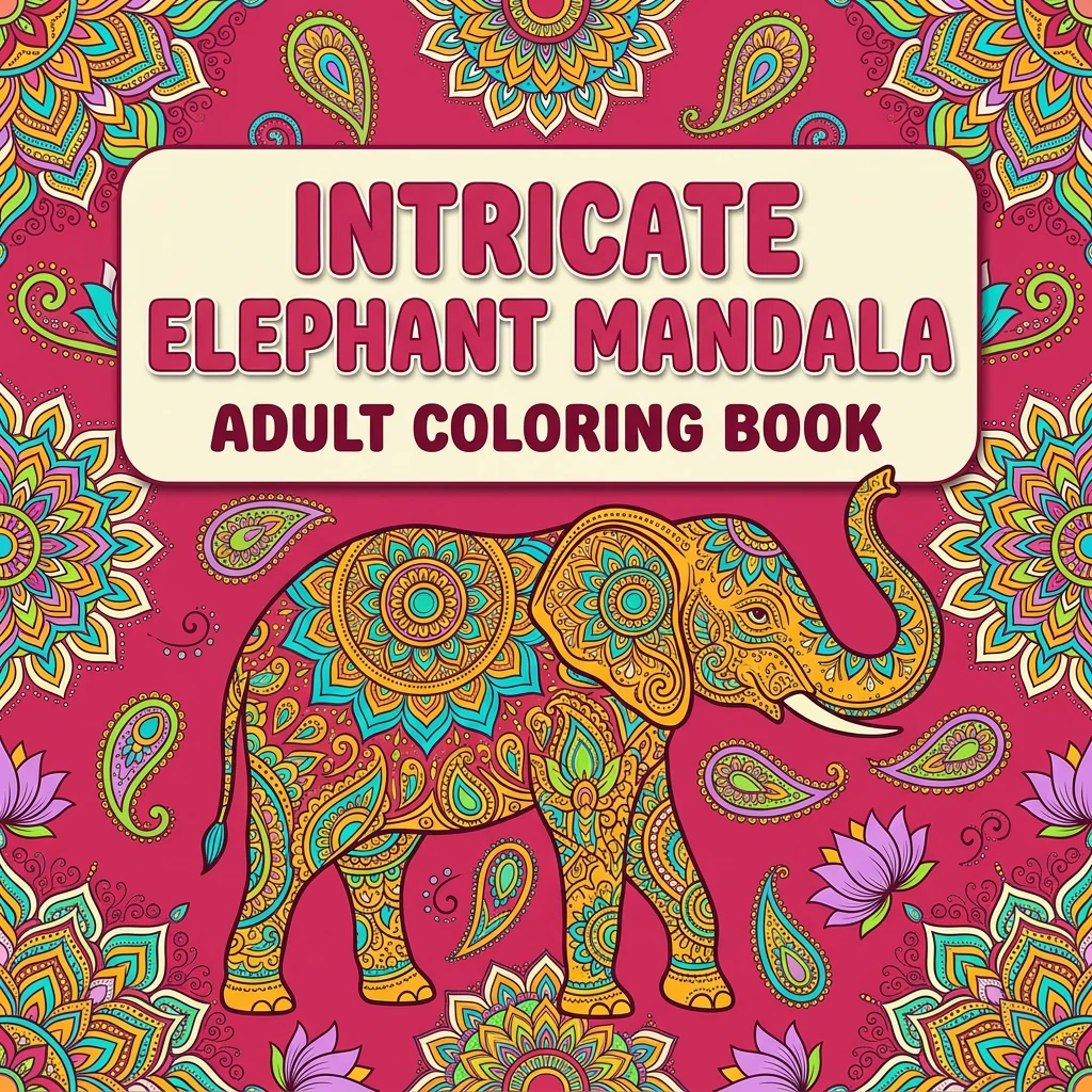 Intricate Elephant Mandala Coloring Pages