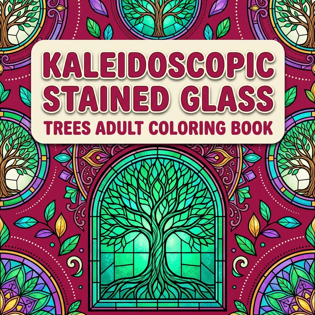 Kaleidoscopic Stained Glass Trees