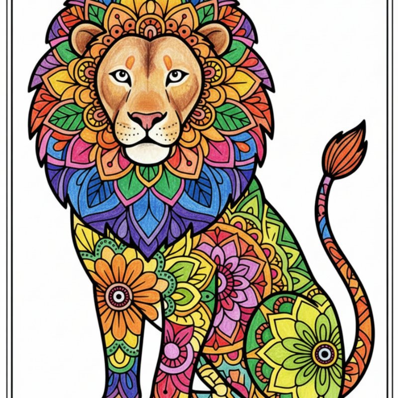 Majestic Lion Mandala Coloring Pages