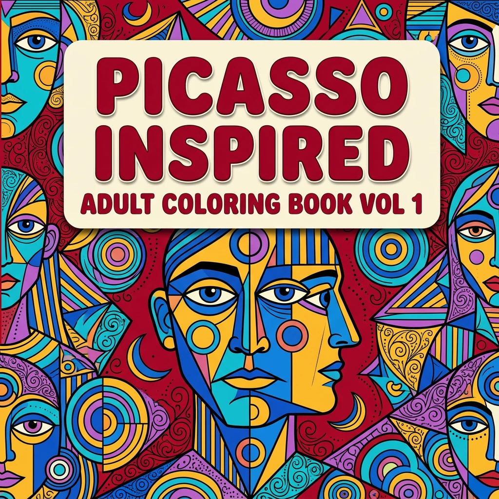 Picasso Inspired Adult Coloring – Vol 1