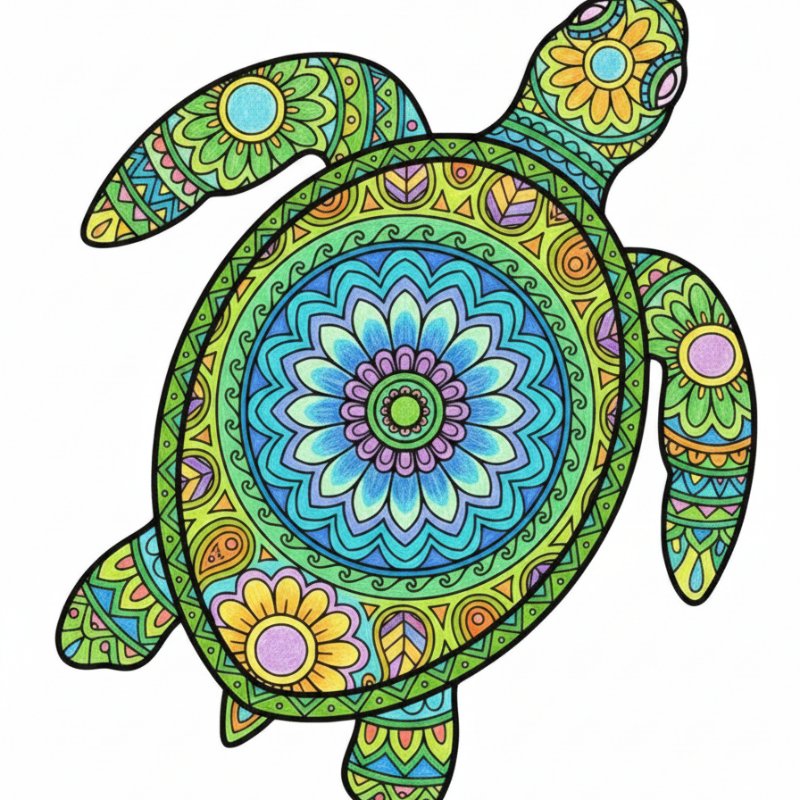 Sea Turtle Mandala Coloring Pages