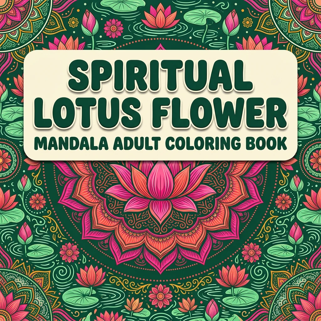 Spiritual Lotus Flower Mandala Coloring