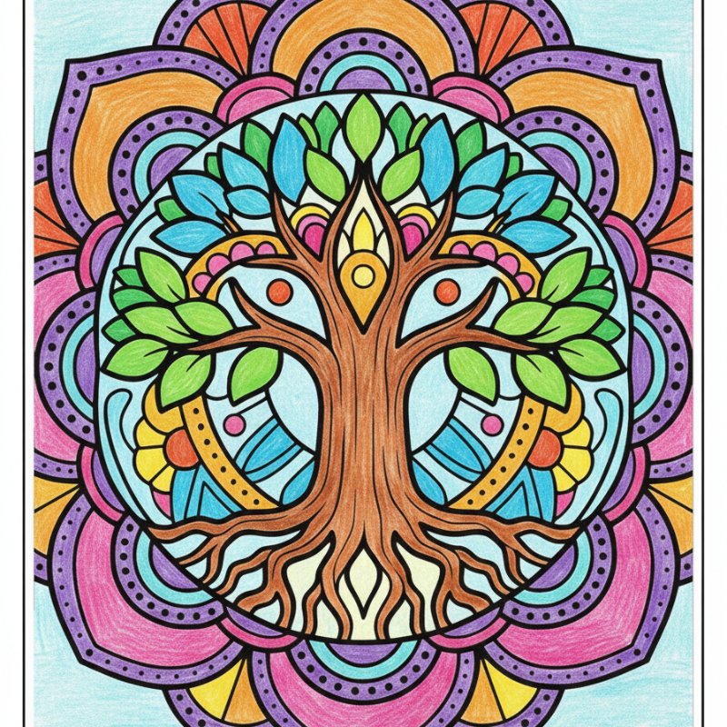 Tree Of Life Mandala Coloring Printable