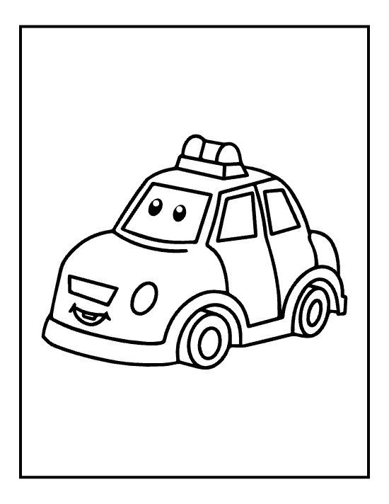 cute car coloring page for kids