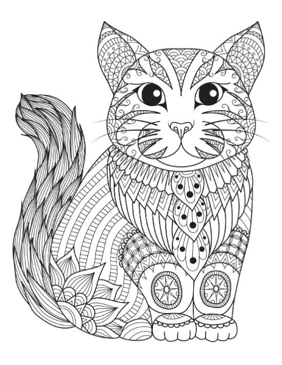 adult-cat-coloring-pages-mandala-pdf - Page 5