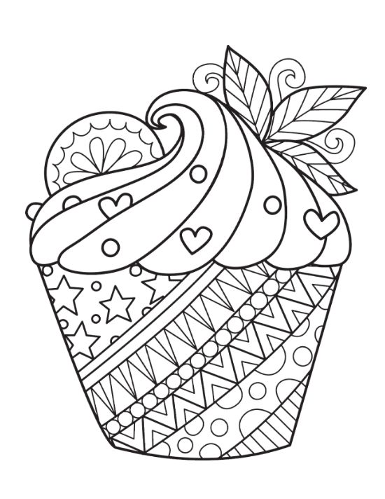 adult-coloring-pages-cupcake-dessert-mandala - Page 1