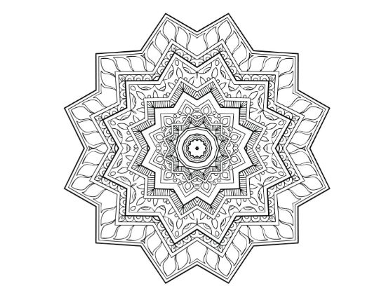 star shaped abstract mandala with intricate patterns