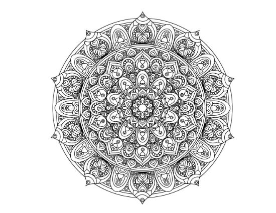 detailed flourish mandala with intricate patterns for screen readers.