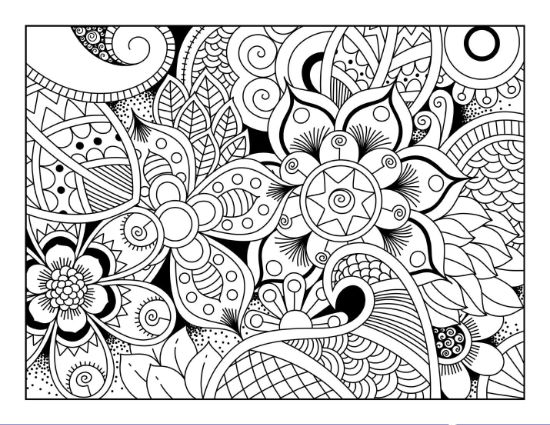 Intricate floral and organic designs with swirling lines and patterns, a beautiful coloring page.